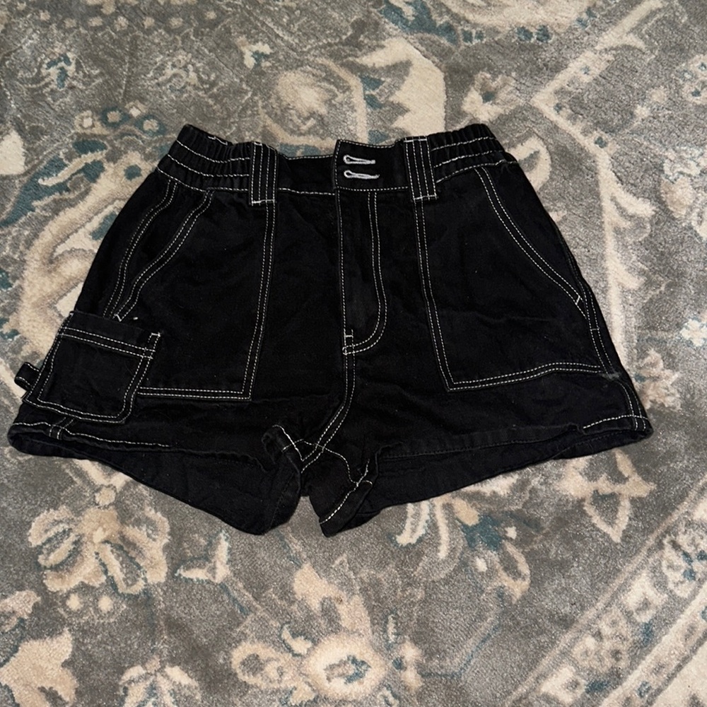 black and white shorts
